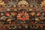 9x12 Brown and Multicolor Turkish Tribal Rug