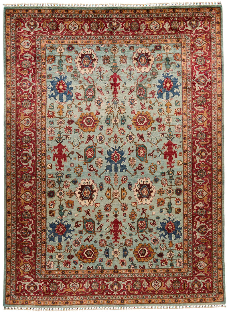 9x12 Blue and Red Anatolian Persian Rug