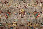 5x7 Dark Brown and Multicolor Turkish Tribal Rug