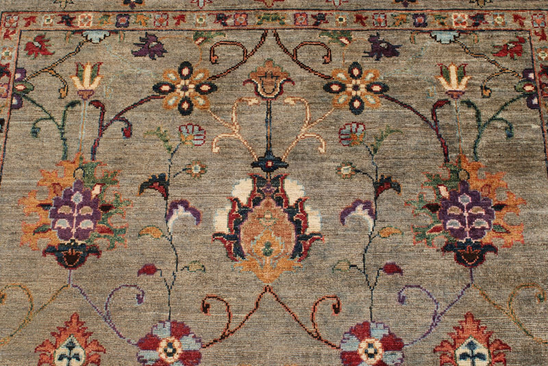 5x7 Brown and Multicolor Turkish Tribal Rug