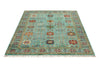 5x7 Green and Turquoıse Anatolian Tribal Rug