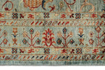 5x7 Light Blue and Multicolor Turkish Tribal Rug