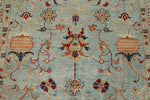 5x7 Light Blue and Multicolor Turkish Tribal Rug