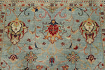 5x7 Light Blue and Multicolor Turkish Tribal Rug