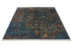 5x7 Navy and Multicolor Turkish Tribal Rug