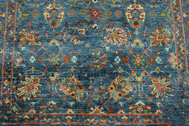 5x7 Navy and Multicolor Turkish Tribal Rug