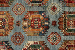 5x7 Light Blue and Multicolor Turkish Tribal Rug