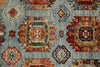 5x7 Light Blue and Multicolor Turkish Tribal Rug