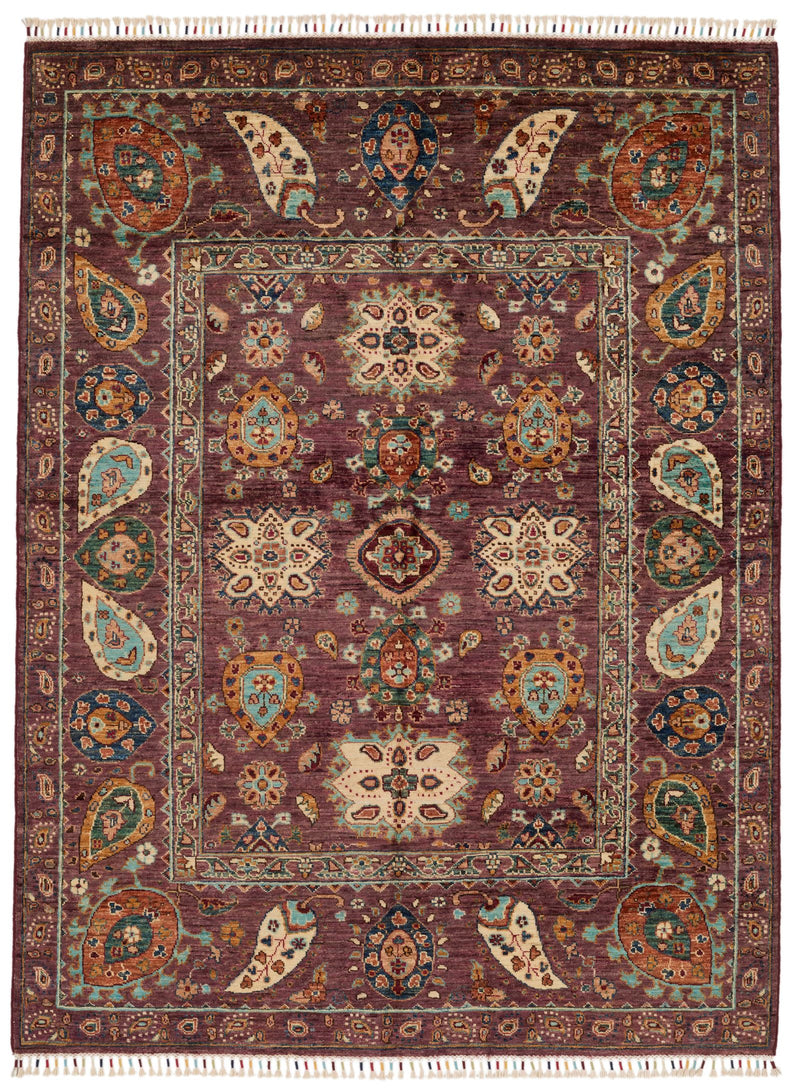 5x7 Purple and Multicolor Anatolian Traditional Rug