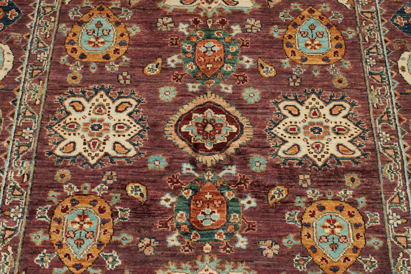 5x7 Purple and Multicolor Anatolian Traditional Rug