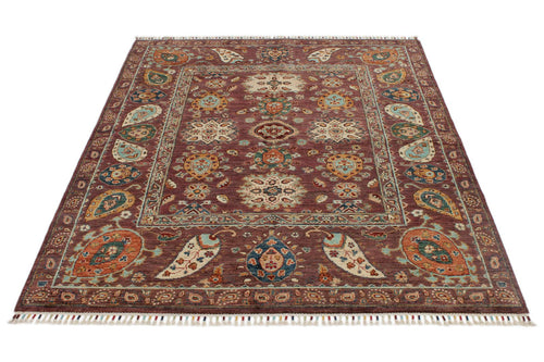 5x7 Purple and Multicolor Anatolian Traditional Rug