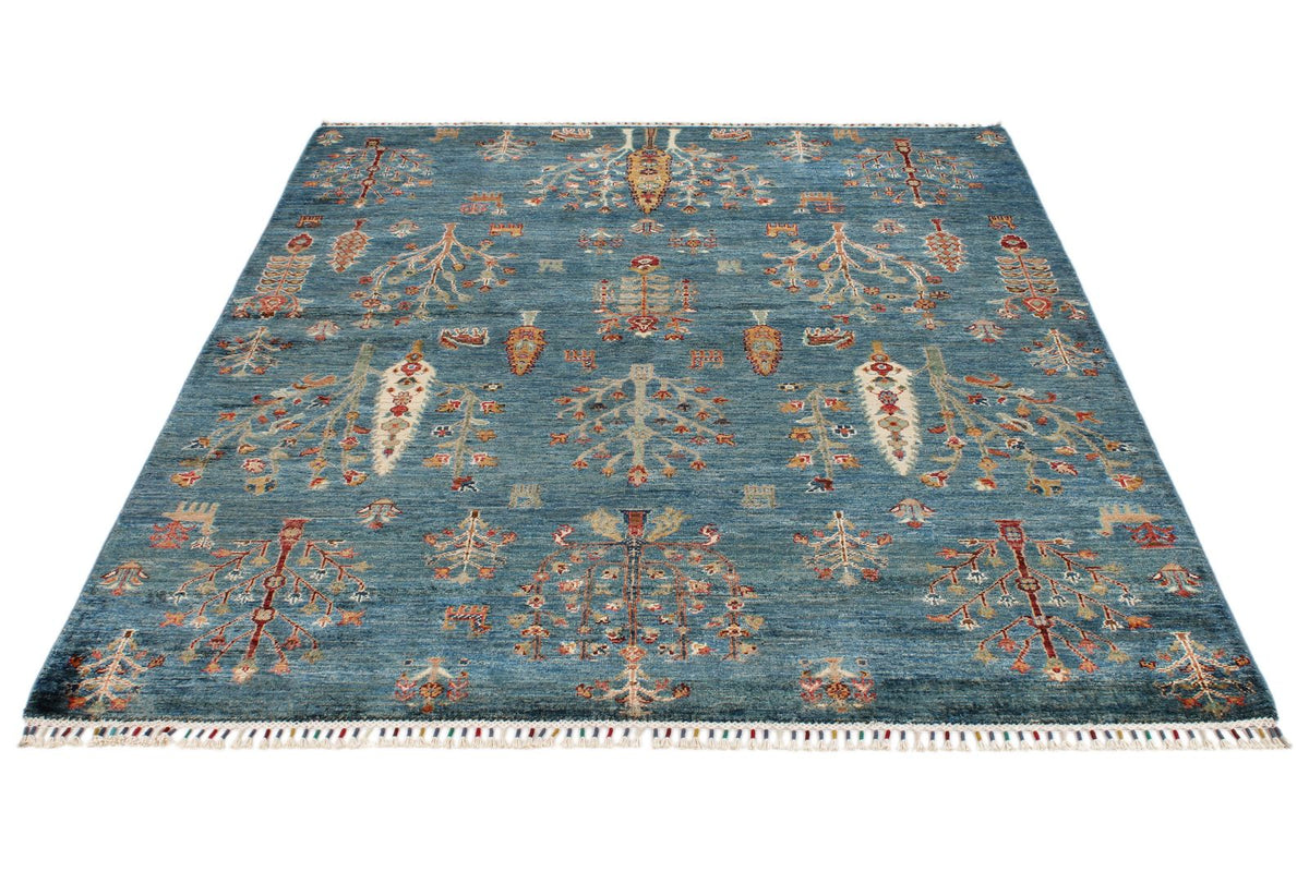 5x7 Navy and Multicolor Anatolian Traditional Rug