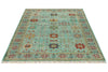 5x7 Green and Multicolor Anatolian Tribal Rug