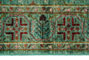 5x7 Green and Multicolor Anatolian Tribal Rug