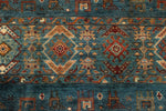 5x7 Navy and Multicolor Turkish Tribal Rug