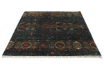 5x7 Navy and Multicolor Turkish Tribal Rug