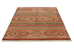 5x7 Multicolor and Multicolor Turkish Tribal Rug