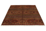 5x7 Multicolor and Multicolor Turkish Tribal Rug