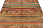 5x7 Multicolor and Multicolor Turkish Tribal Rug