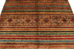 5x7 Multicolor and Multicolor Turkish Tribal Rug