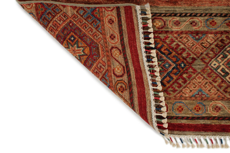 5x7 Multicolor and Multicolor Turkish Tribal Rug