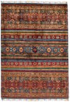 4x6 Brown and Multicolor Tribal Rug