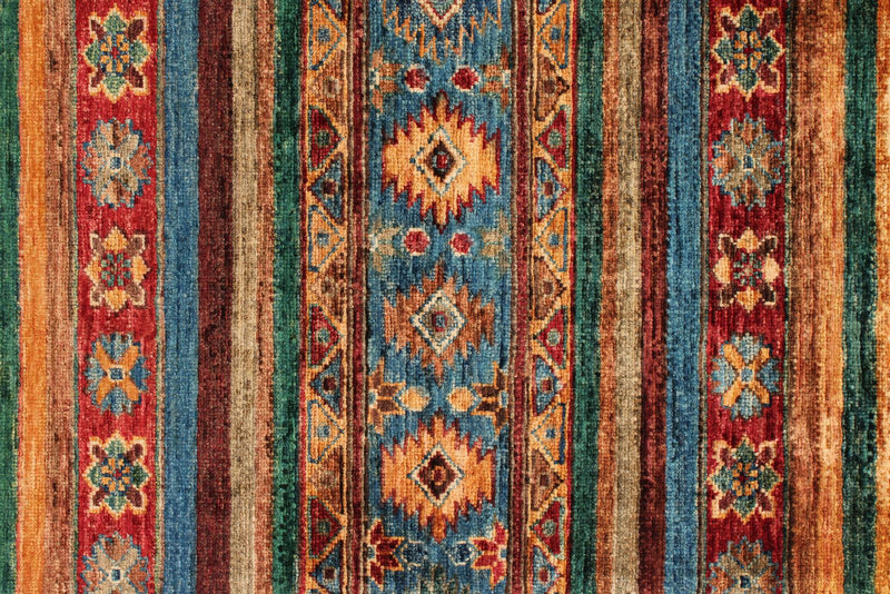 4x6 Brown and Multicolor Tribal Rug