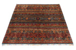 4x6 Brown and Multicolor Tribal Rug