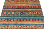 4x6 Brown and Multicolor Tribal Rug