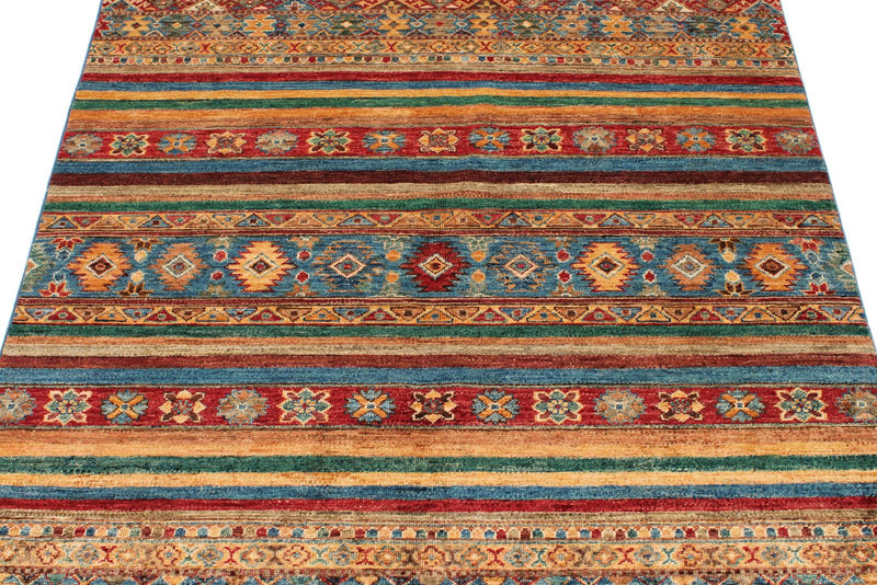 4x6 Brown and Multicolor Tribal Rug