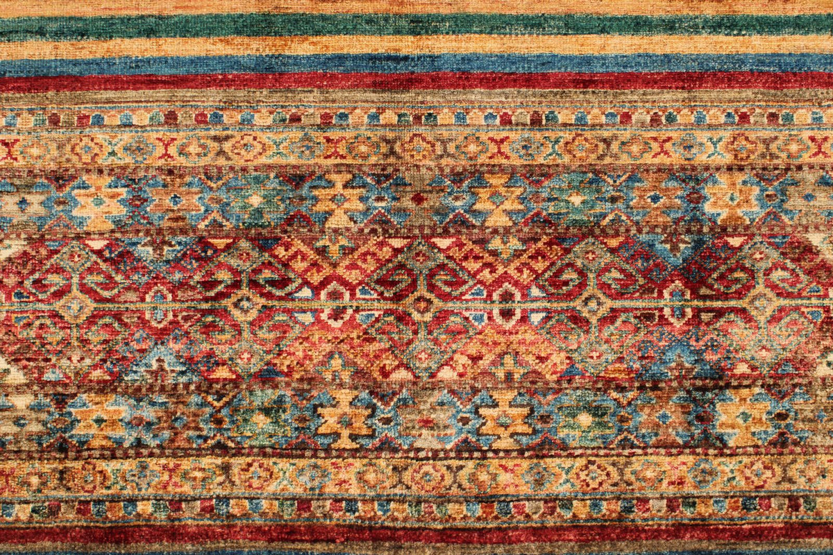 4x6 Brown and Multicolor Tribal Rug
