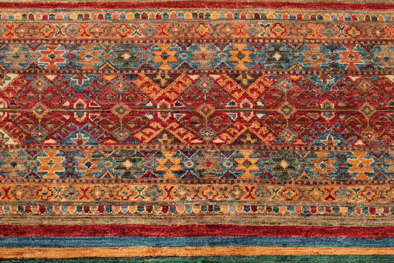 4x6 Brown and Multicolor Tribal Rug