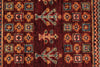 4x6 Burgundy and Multicolor Tribal Rug