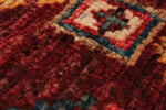 4x6 Burgundy and Multicolor Tribal Rug