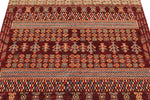 4x6 Burgundy and Multicolor Tribal Rug