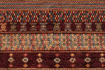 4x6 Burgundy and Multicolor Tribal Rug