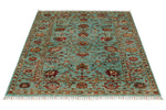 4x6 Turquoise and Multicolor Turkish Tribal Rug