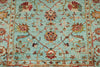 4x6 Turquoise and Multicolor Turkish Tribal Rug