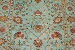 4x6 Turquoise and Multicolor Turkish Tribal Rug