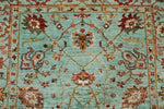 4x6 Turquoise and Multicolor Turkish Tribal Rug