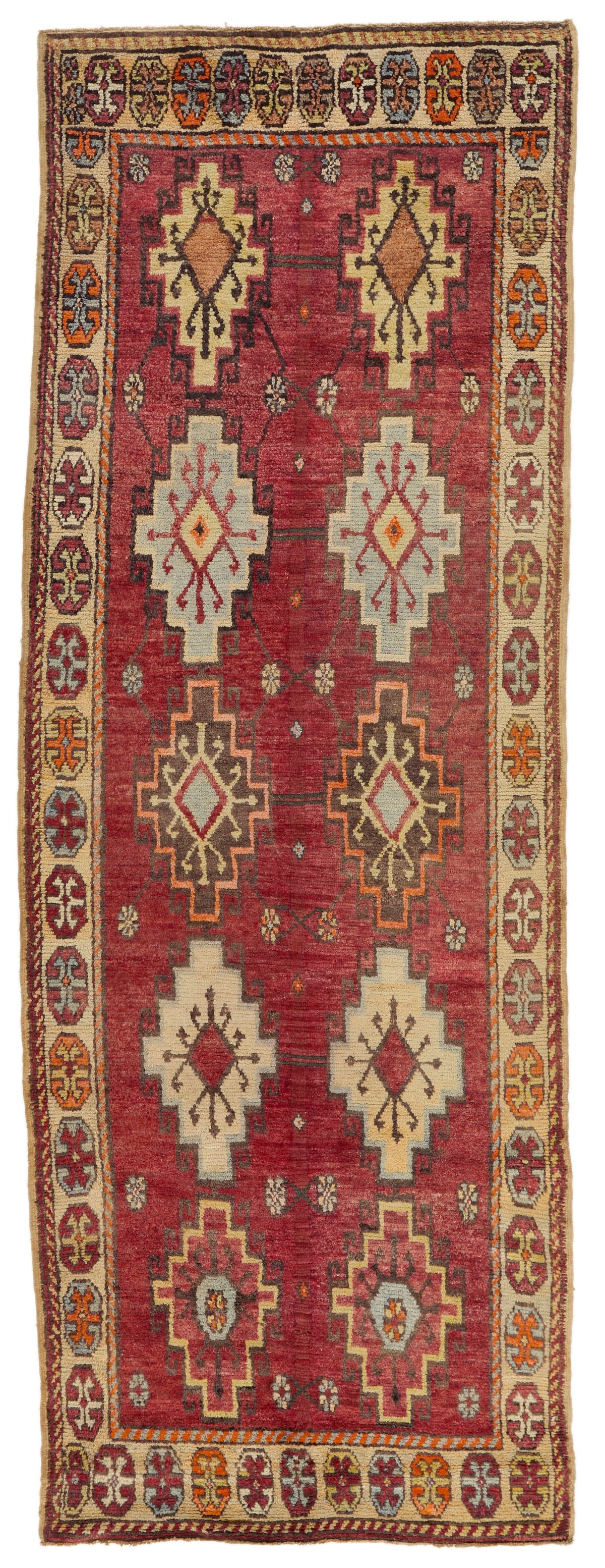 4x10 Red and Gold Turkish Tribal Runner