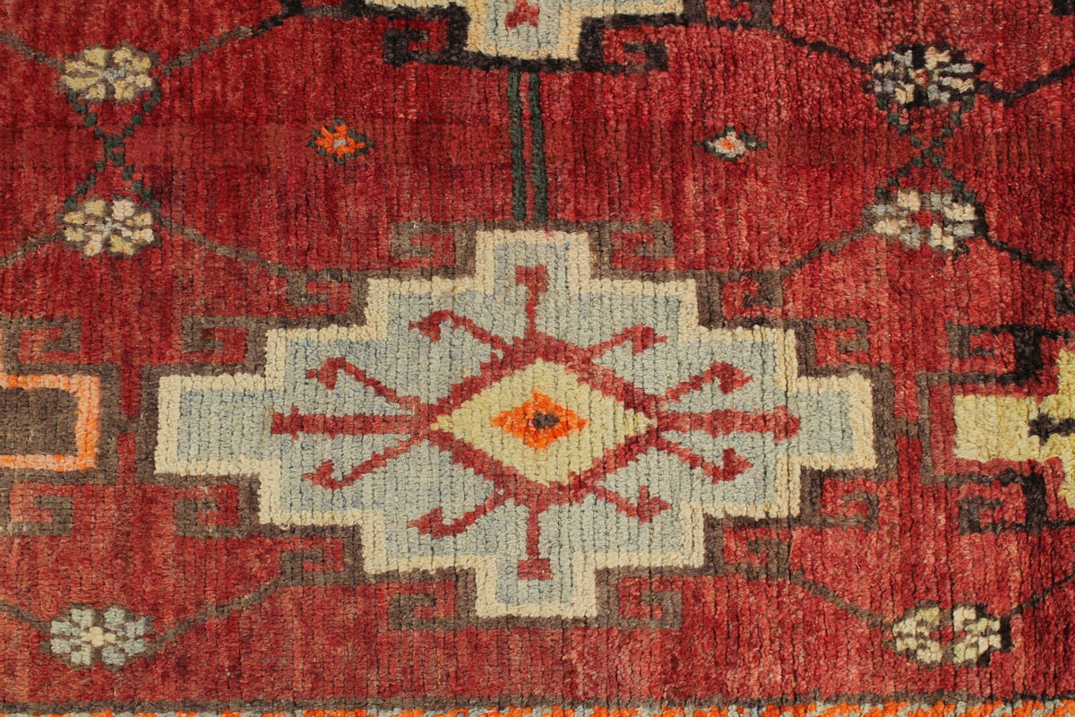 4x10 Red and Gold Turkish Tribal Runner