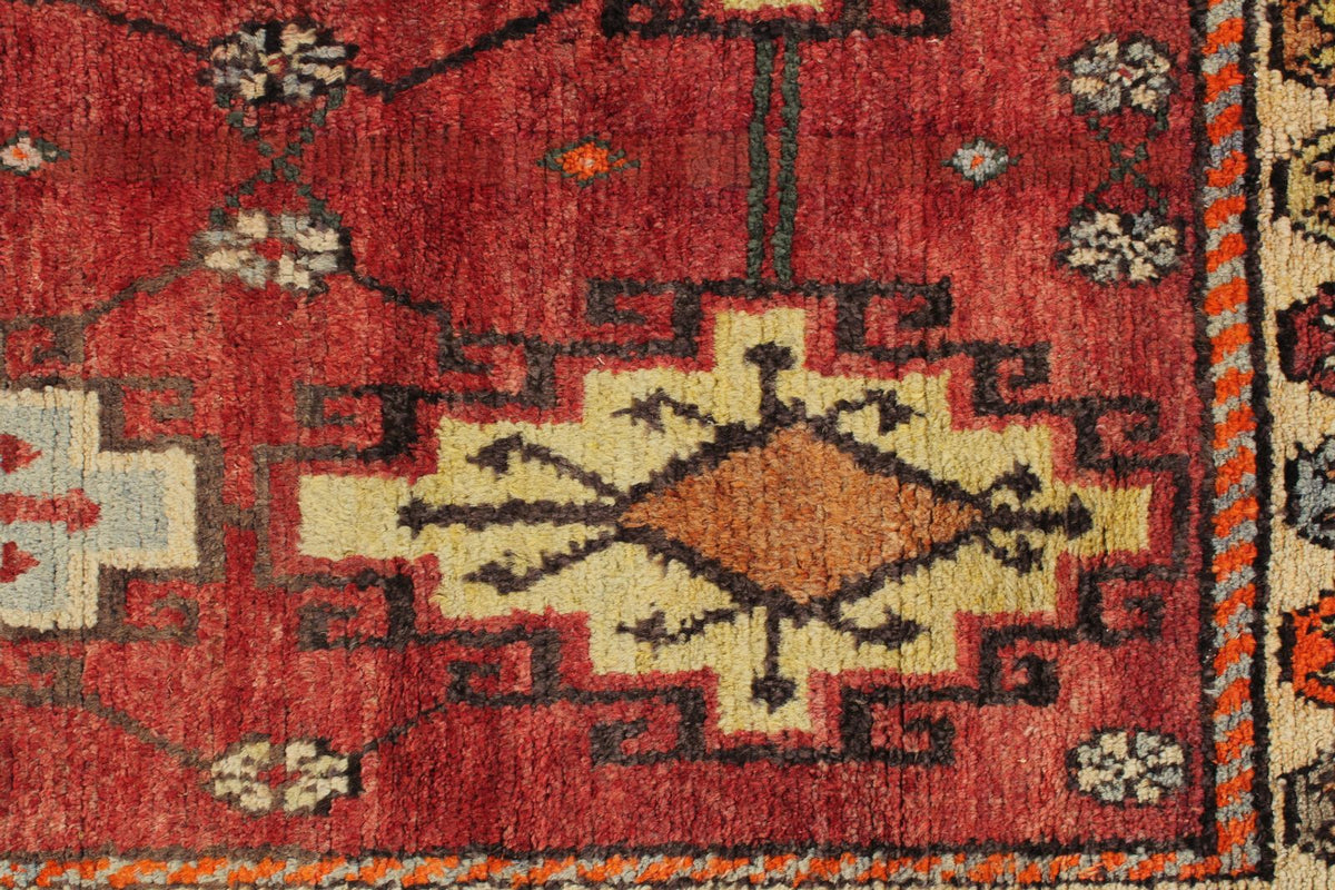 4x10 Red and Gold Turkish Tribal Runner