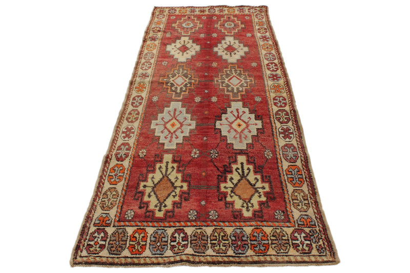 4x10 Red and Gold Turkish Tribal Runner