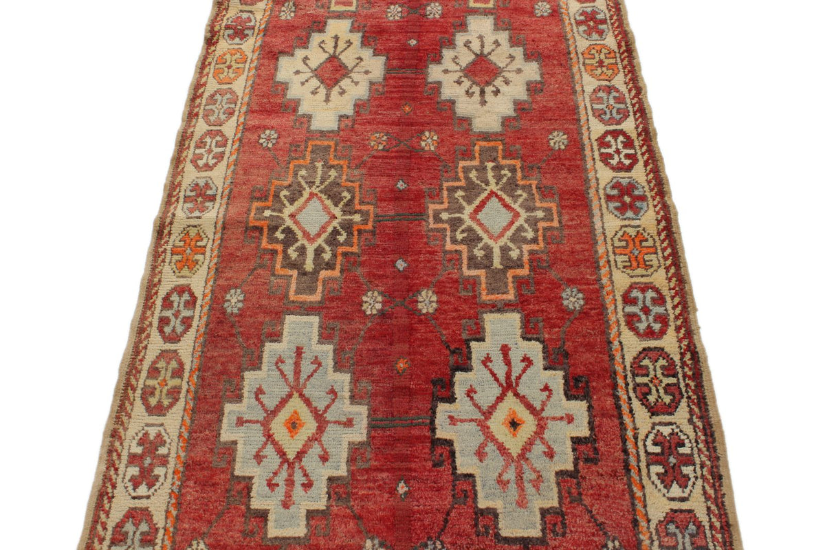 4x10 Red and Gold Turkish Tribal Runner
