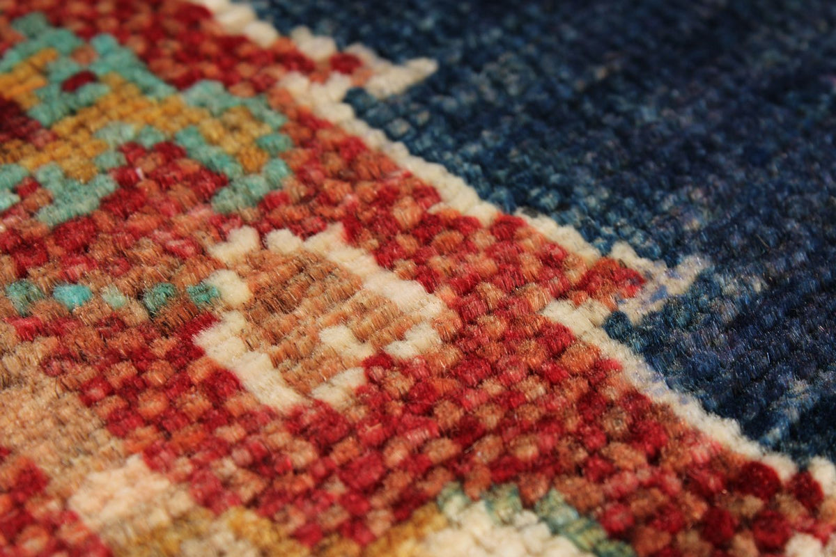 4x6 Navy and Multicolor Anatolian Traditional Rug