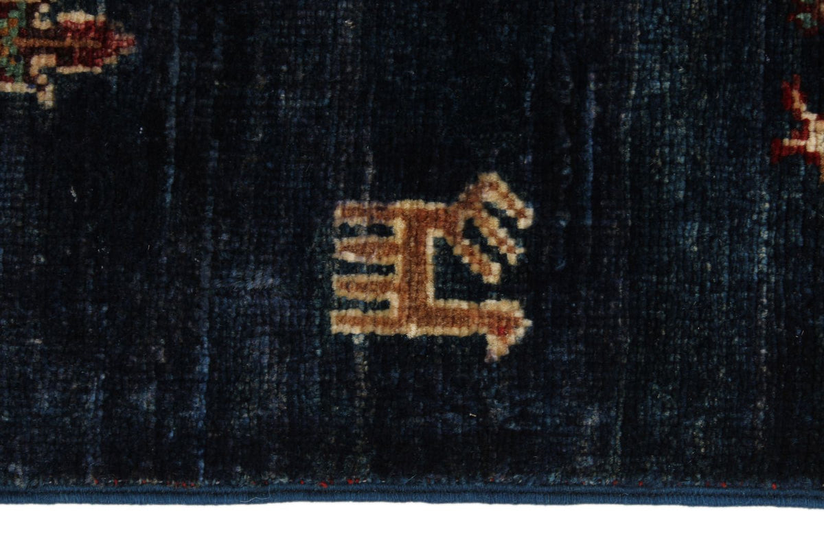 4x6 Navy and Multicolor Anatolian Traditional Rug
