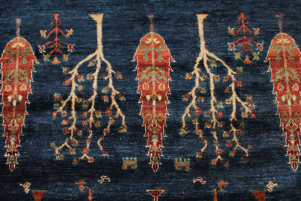 4x6 Navy and Multicolor Anatolian Traditional Rug