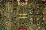 4x6 Light Green and Multicolor Anatolian Tribal Rug