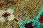 4x6 Light Green and Multicolor Anatolian Tribal Rug